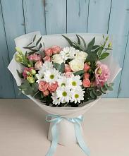 Букет цветов из:  Розы, Лизиантусы и Хризантемы #REPLACE_PRED# Оленегорске