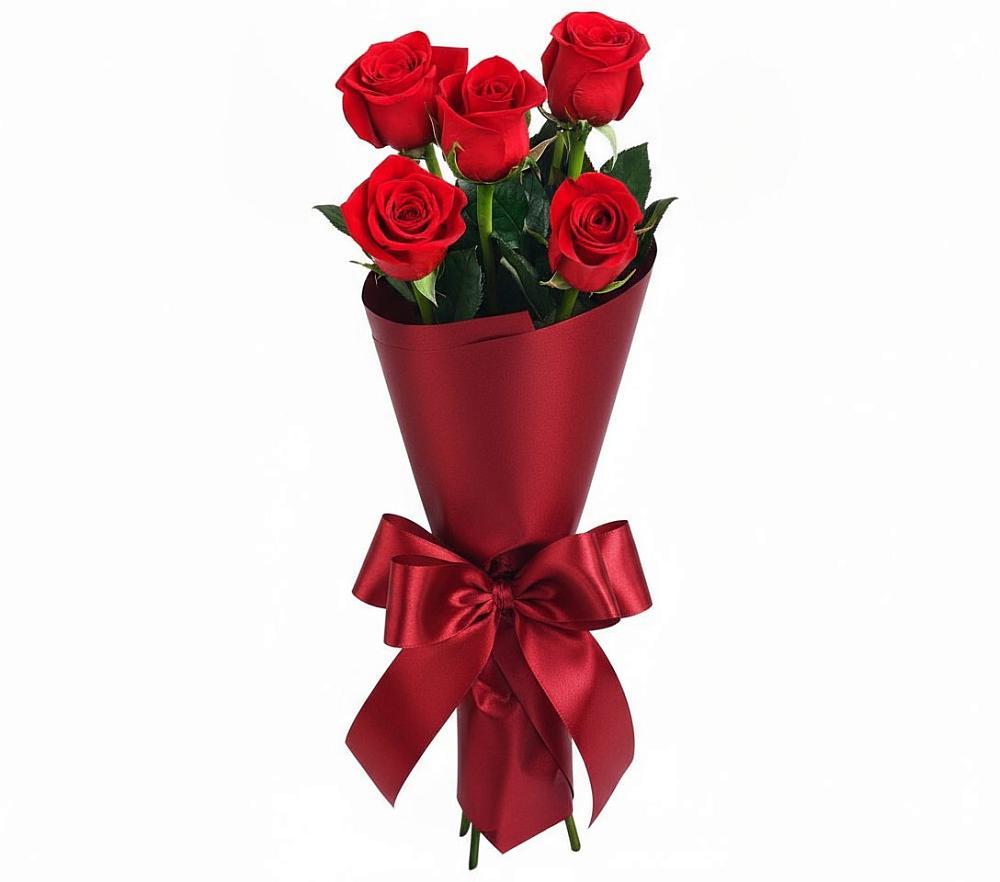 Букет 5 Красных роз Эдлесс Лав в Оленегорске