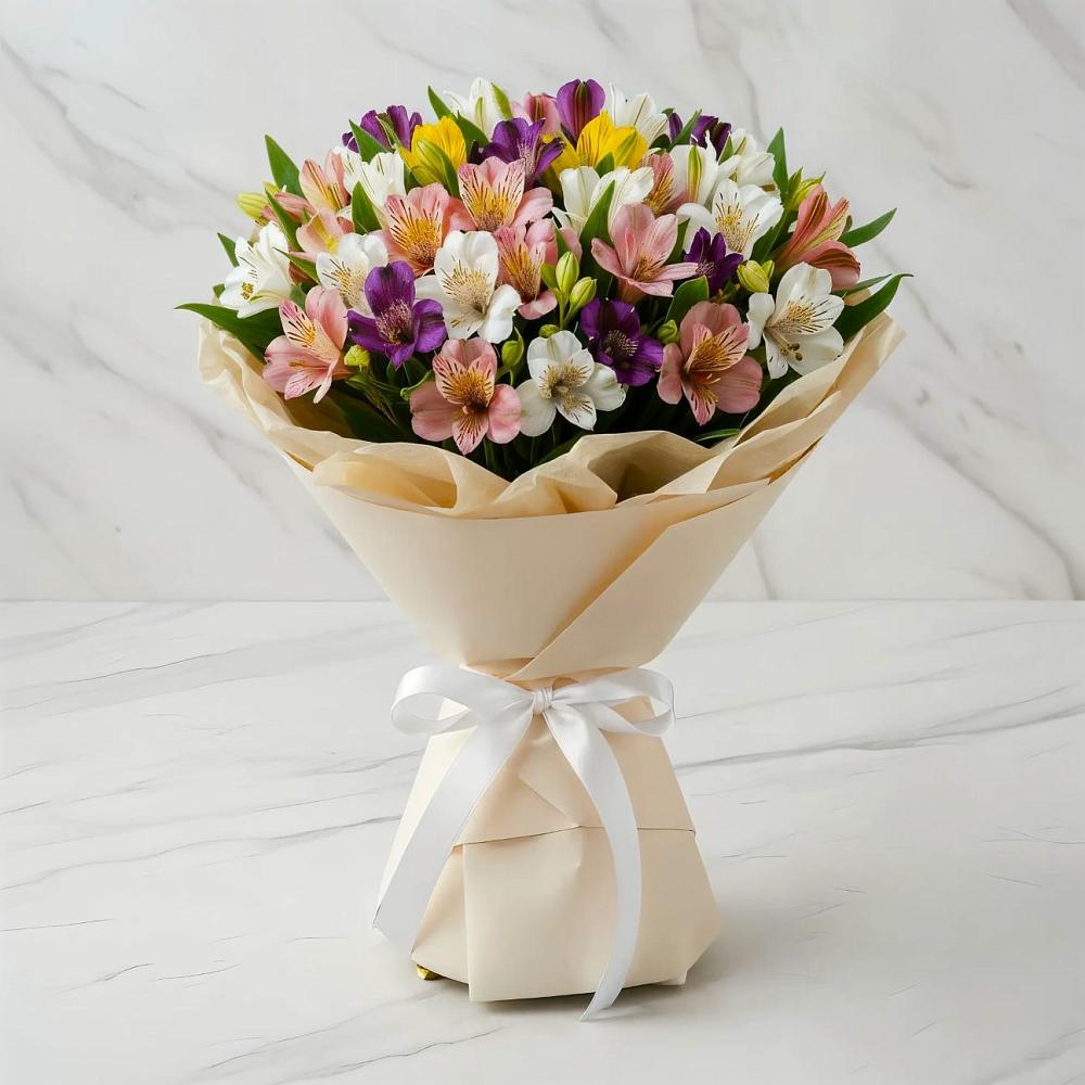 Букет цветов из: Альстромерии в Оленегорске