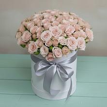 Цветочная композиция из Розы в шляпной коробке в Оленегорске