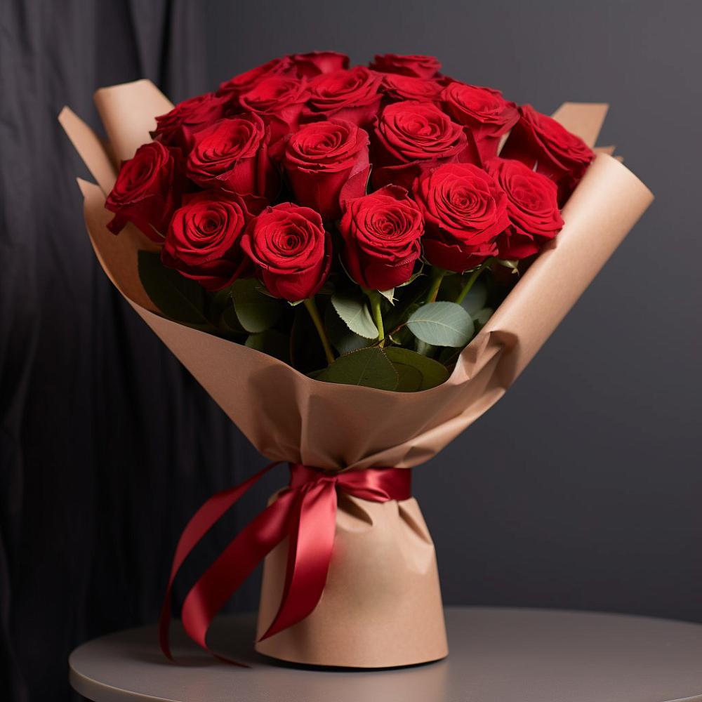 Букет 19 Красных роз Эдлесс Лав в Оленегорске