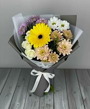 Букет цветов из:  Розы, Герберы и Хризантемы #REPLACE_PRED# Оленегорске