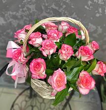 Цветочная композиция из Розы в корзине #REPLACE_PRED# Оленегорске