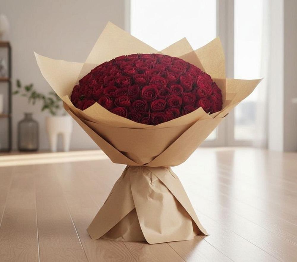 Букет 101 Красная роза в Оленегорске